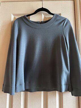 Ann Taylor Blue Gray Long Sleeve Blouse Top Size Medium M Business Casual